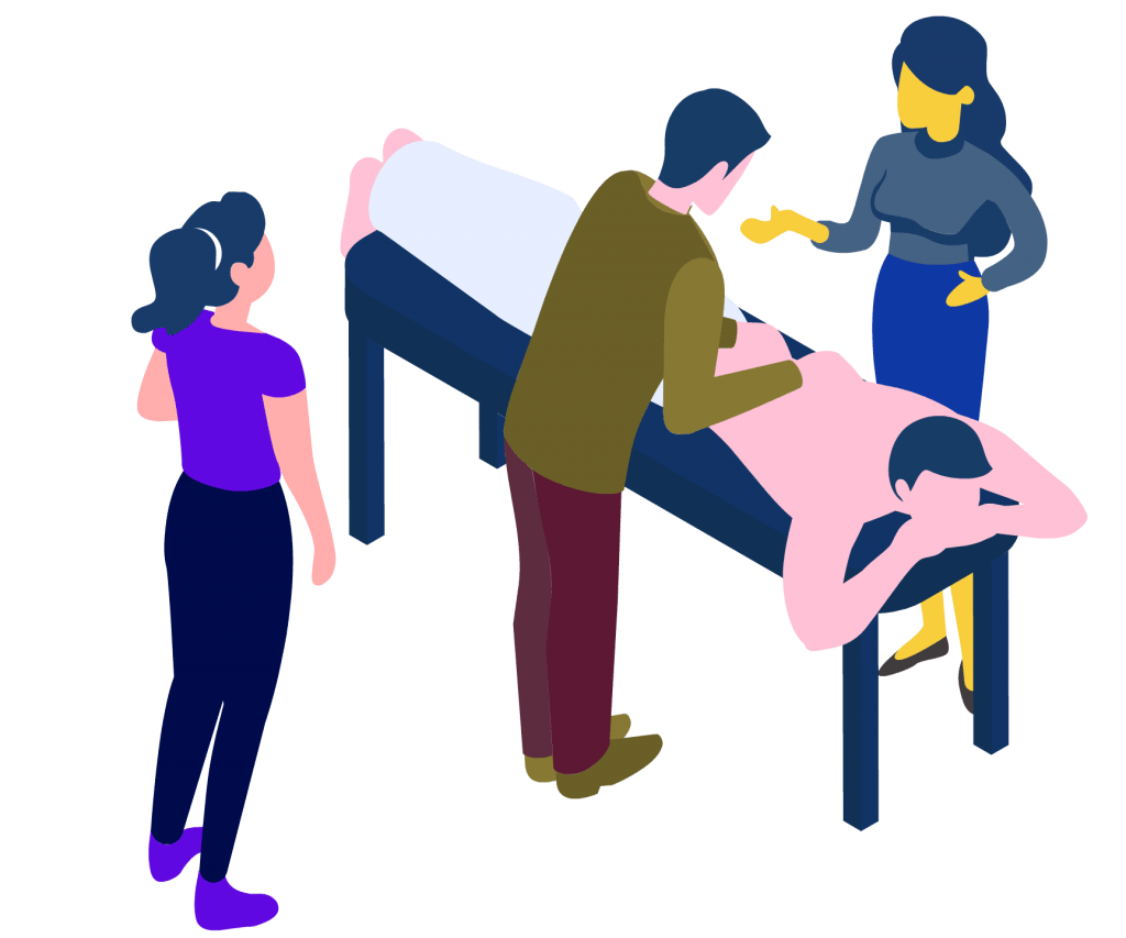Registered Massage Therapists in a classroom